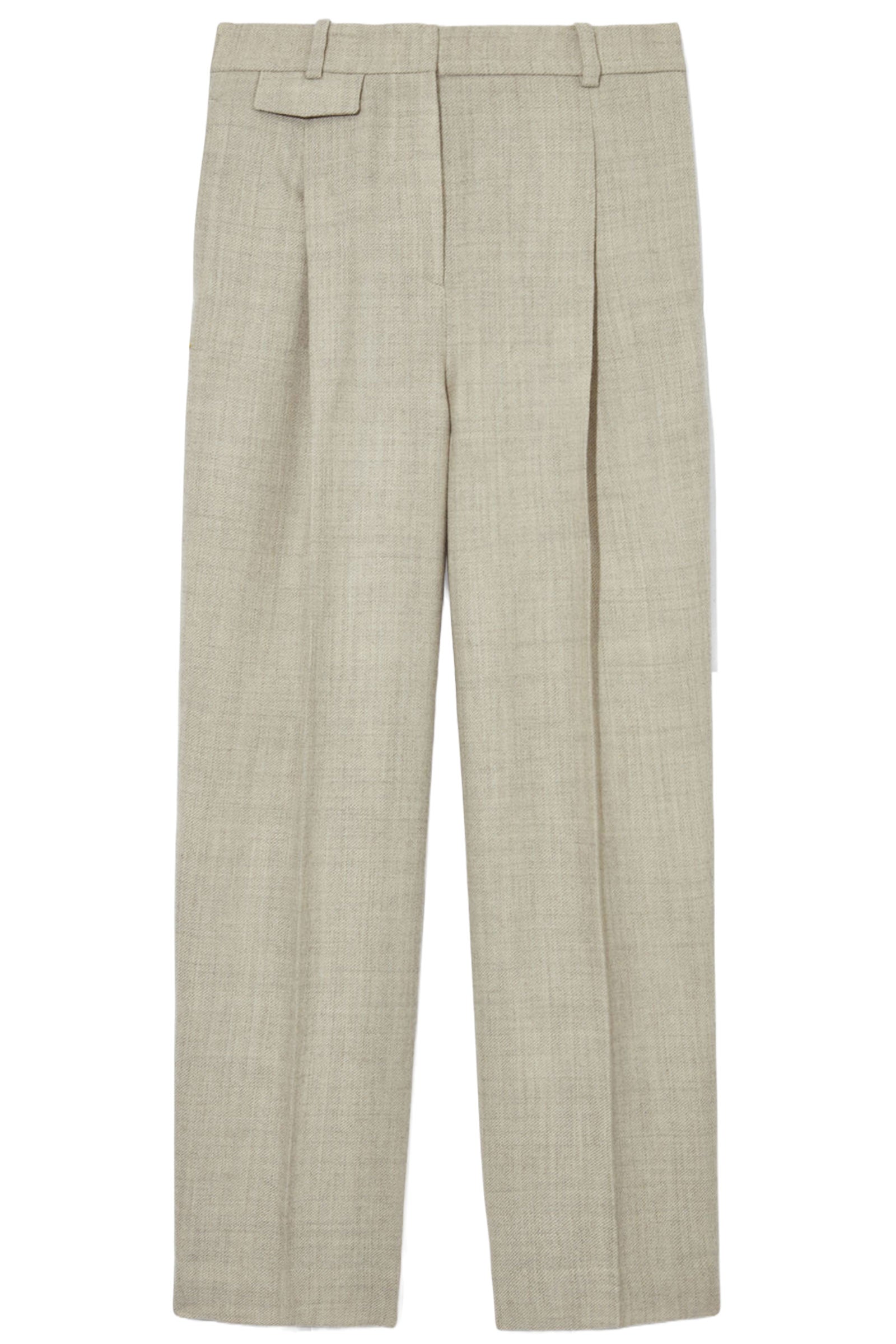 Cos Polka-dot Wool-blend Straight-leg Trousers In Grey | ModeSens