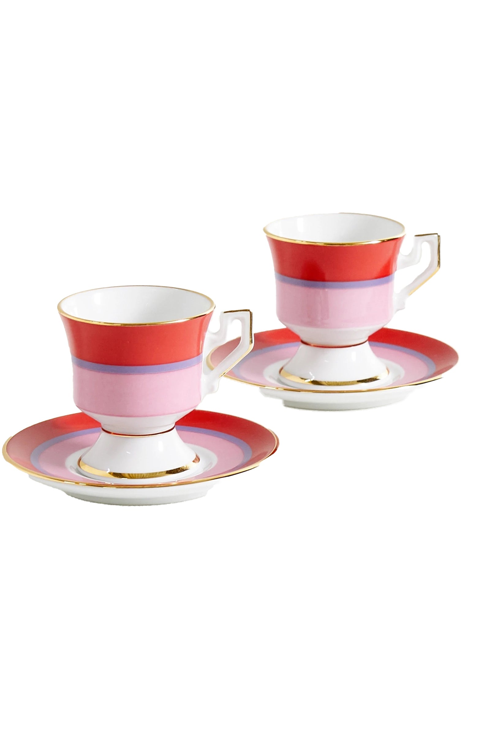 La DoubleJ Set of Two Espresso Cups and Saucers