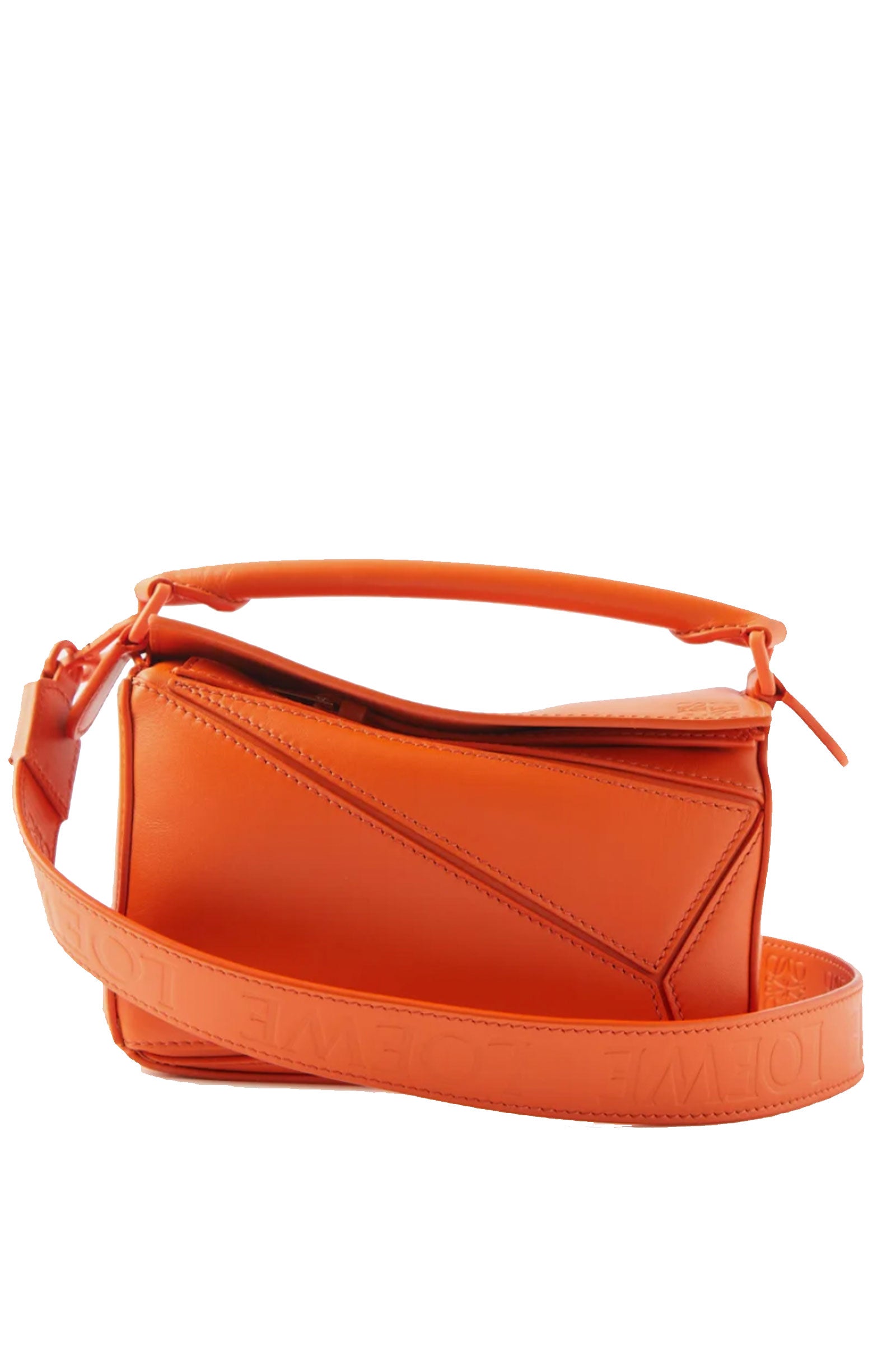 Loewe Puzzle Mini Orange Leather Cross Body Bag Wardrobe Icons