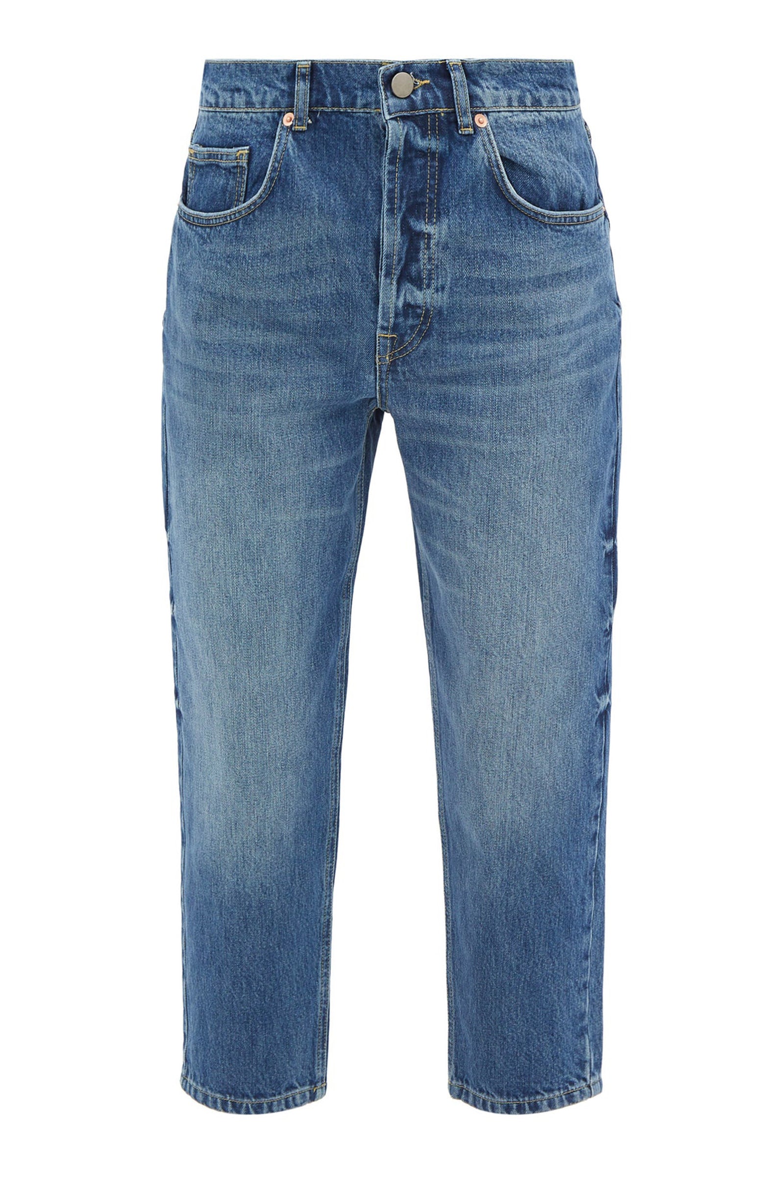 Blue Taper organic-cotton high-waisted tapered jeans, Raey