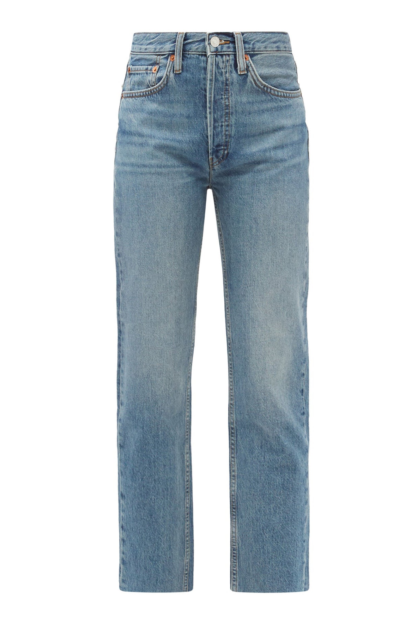 & Other Stories Lova Straight Leg Raw Hem Jeans In White Light