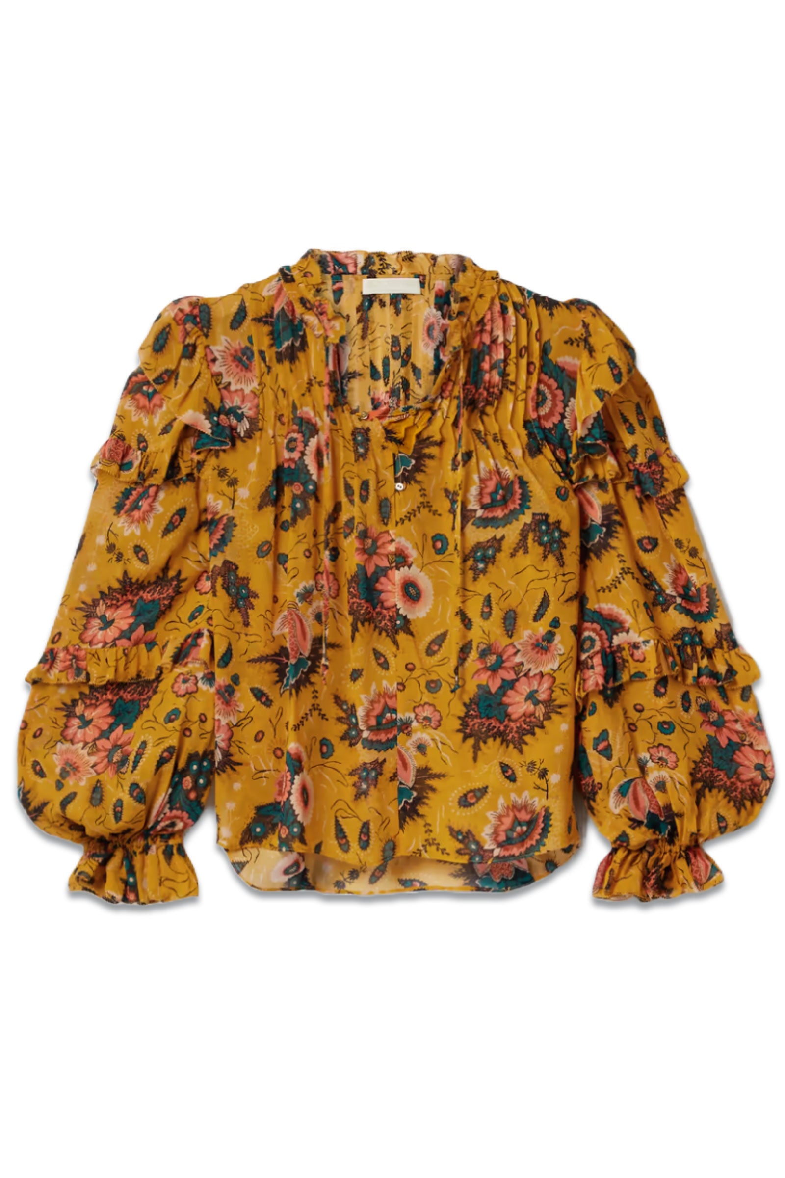 Ulla Johnson Miray Ruffled Floral-print Silk-georgette Blouse