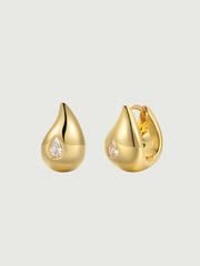 Moissanite Teardrop Hoop Earrings-obyjewelry