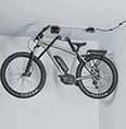Bicycle Suspended From A Ceiling By Multiple Bike Hoist By SmarterHome