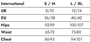 Kissable Lingerie Size Chart