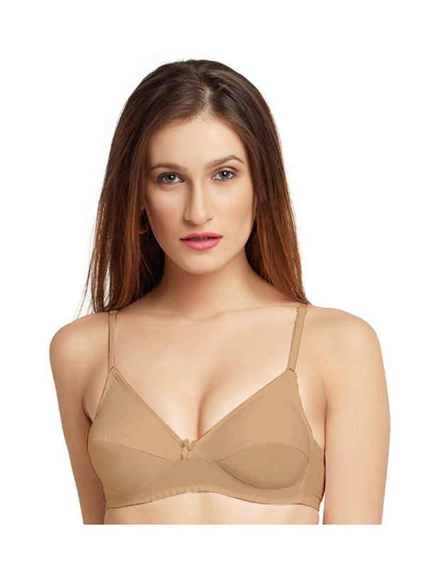 Buy DAISY DEE Women's Cotton Seamed Non-Padded Non-Wired Full Coverage  Regular Everyday Saree Bra (Skin_Size-32B) - NFERY at