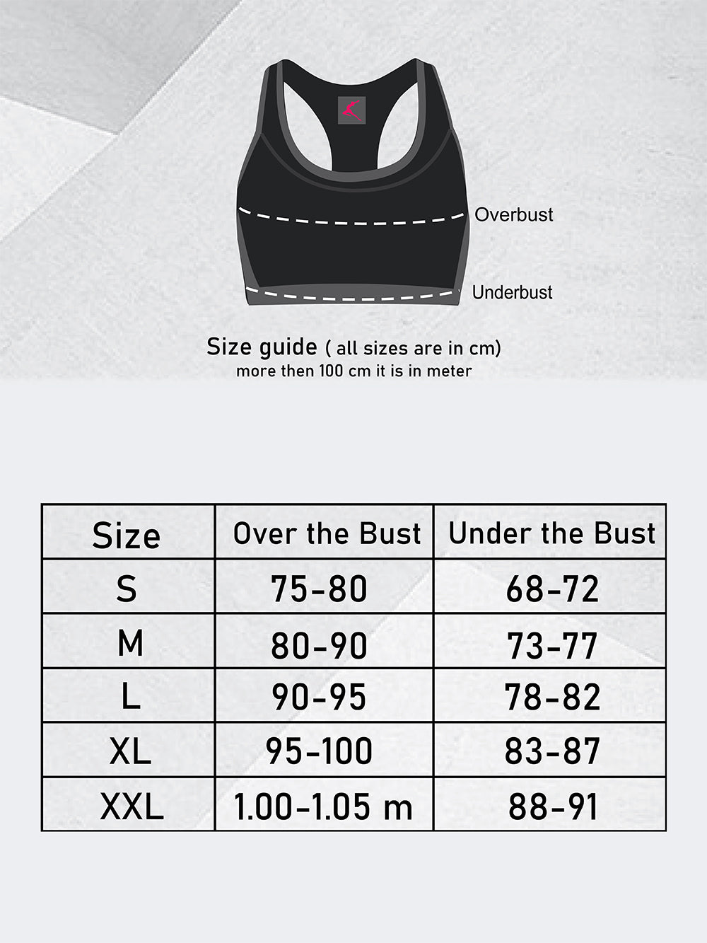 Buy Instant Download Women's Sports Bra Size Chart, Printful AOP Size Charts,  Printable Size Charts Inches and Centimeters Online in India 