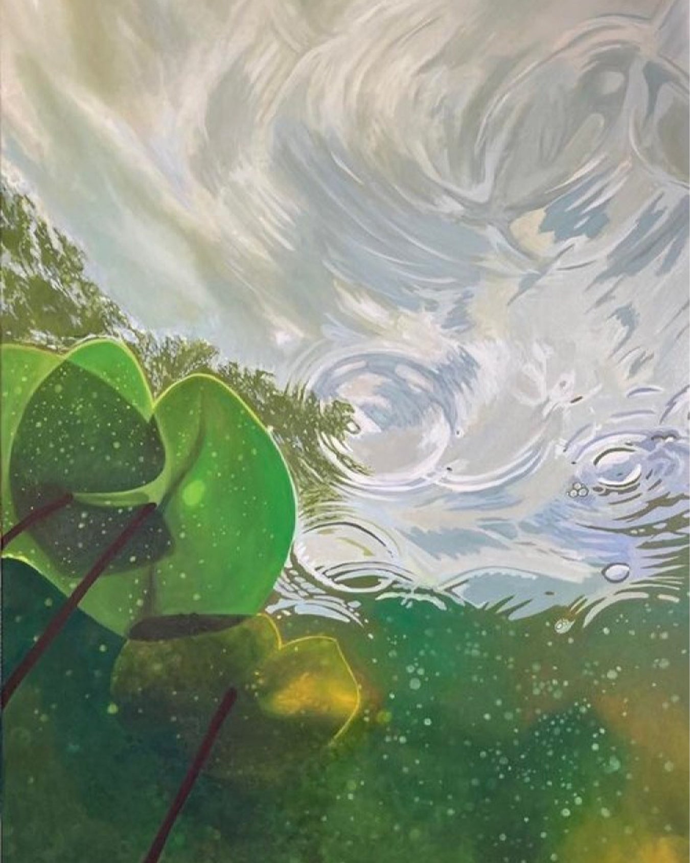 Lily pad water painting