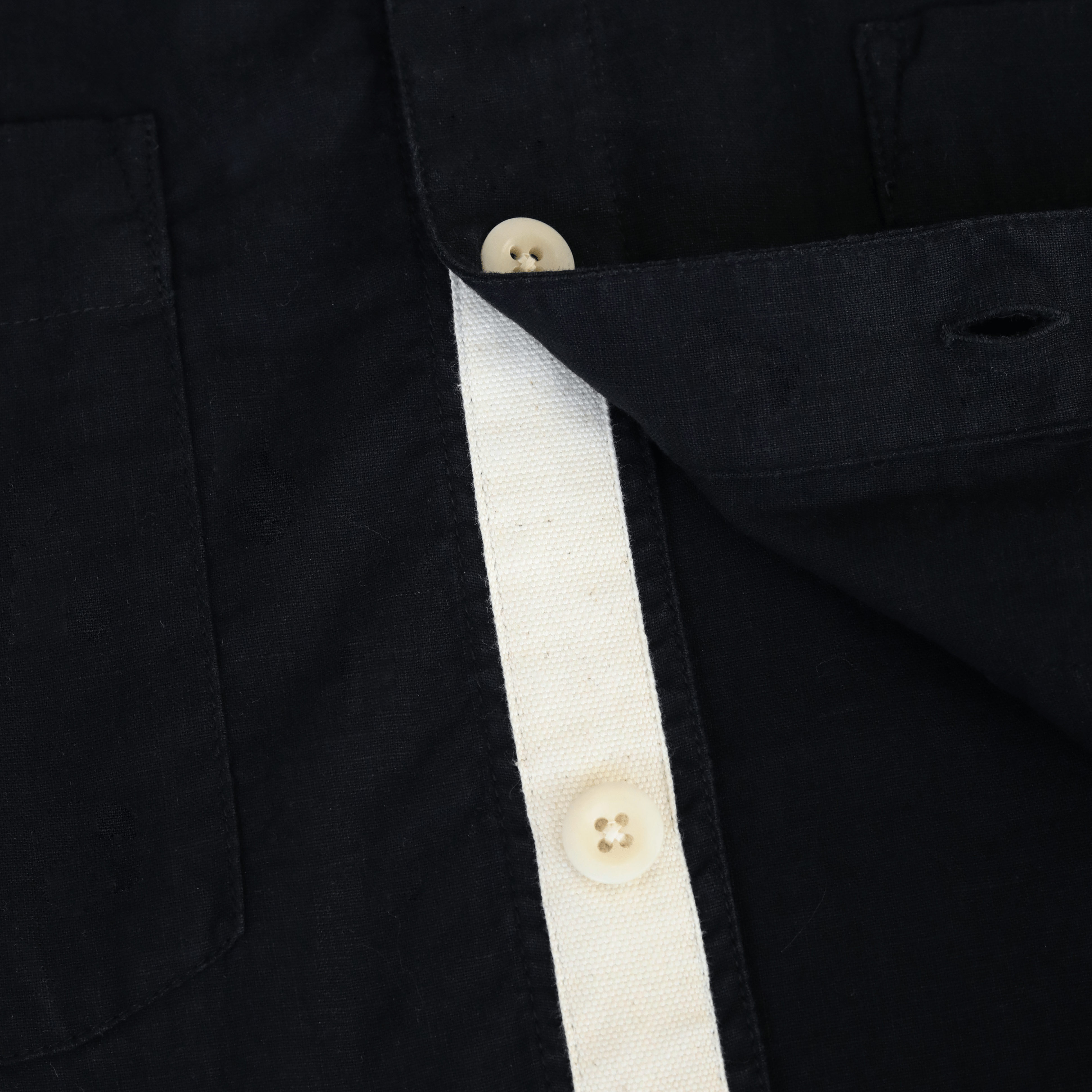 Black Linen Baseball Cardigan