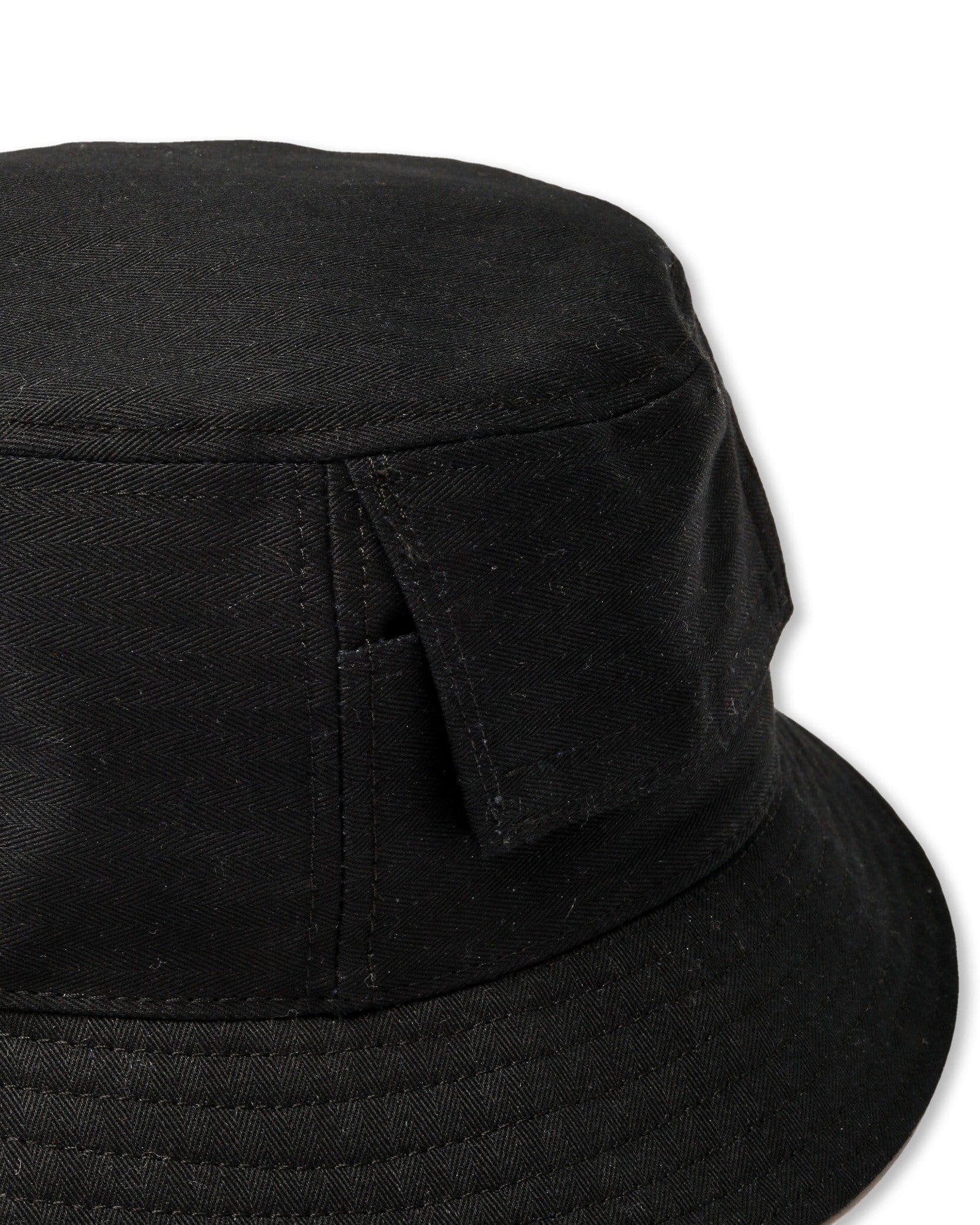 Herringbone Canvas Bucket Hat- Black