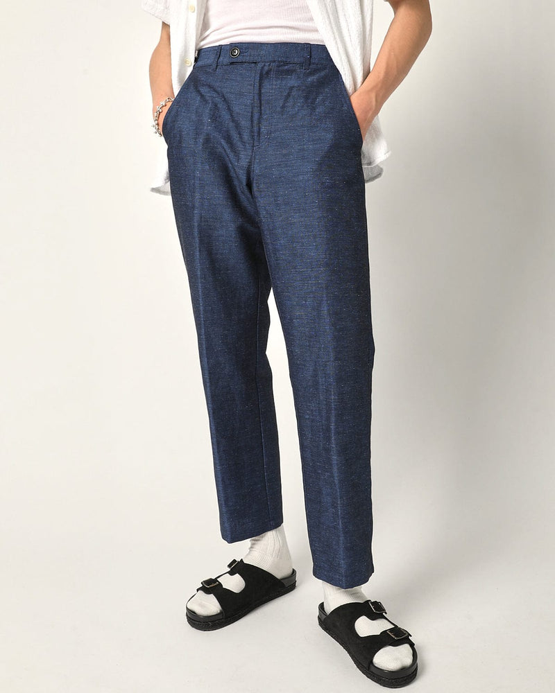 Linen Cotton Trouser - Navy