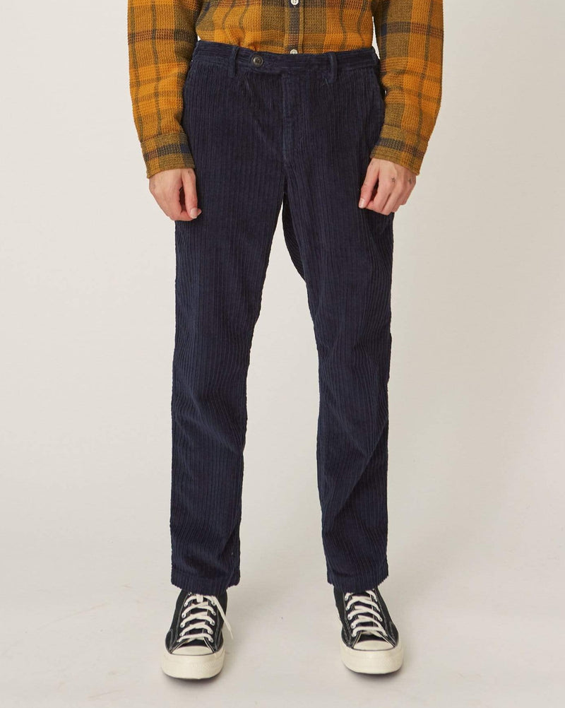 Variegated Cord Pleated Trousers Midnight Corridor
