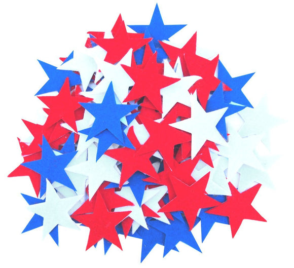 85 pc Red, White & Blue Sticky Back Felt Stars