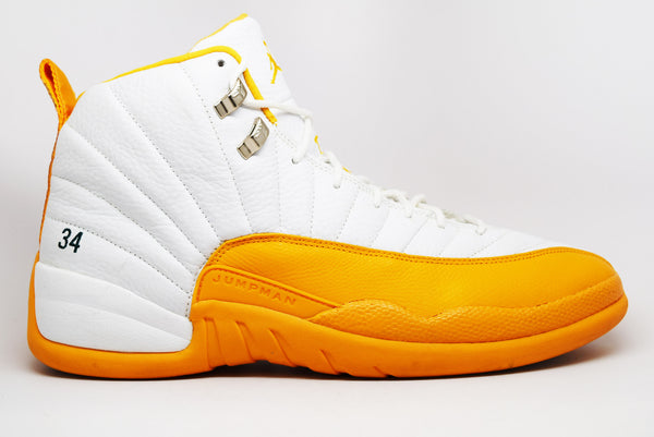 yellow and white jordan 12