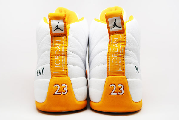 yellow and white jordan 12