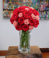 Picture of Berry Premium - Two Dozen Long Stem Pink and Red Roses