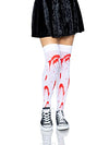 Picture of Leg Avenue Women's Over The Knee Halloween Socks, White/Red, One Size