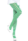 Picture of Leg Avenue Women's Nylon Striped Tights, White/Green, One Size