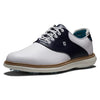 Picture of 8 Wide FootJoy Men's Traditions Golf Shoe, White/Navy