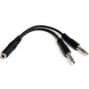 Picture of StarTech.com 3.5mm 4 Position to 2x 3 Position 3.5mm Headset Splitter Adapter - F/M - 3.5mm headset Adapter Cable (MUYHSFMM)