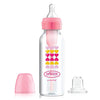 Picture of Dr. Brown’s Natural Flow® Anti-Colic Options+™ Narrow Sippy Bottle Starter Kit, 8oz/250mL, with Level 3 Medium-Fast Flow Nipple and 100% Silicone Soft Sippy Spout, Pink, 6m+