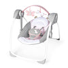 Picture of Ingenuity Comfort 2 Go Compact Portable 6-Speed Cushioned Baby Swing with Music, Folds Easy, 0-9 Months 6-20 lbs (Pink Flora the Unicorn)