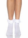 Picture of Leg Avenue Women's Lace Ruffle Anklet Socks, White, One Size