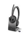 Picture of Poly Voyager 4320 UC Wireless Headset and Charge Stand (Plantronics) - Stereo Headphones w/Noise-Canceling Boom Mic - Connect PC/Mac/Mobile via Bluetooth - Microsoft Teams Certified - Amazon Exclusive