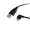 Picture of StarTech.com 3 ft / 91cm Micro USB Cable - A to Left Angle Micro B - USB Type A - 90 Degree Micro-USB Type B (M) - Black (UUSBHAUB3LA)