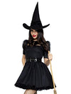 Picture of Leg Avenue 3 Piece Bewitching Witch Set with Hat-Sexy Vintage Pin Up Halloween Costume for Women, Black, Medium