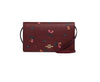 Picture of COACH Women's Anna Foldover Clutch Crossbody Bag (Printed Canvas - Holiday Bells Print - Black Cherry)