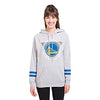 Picture of Ultra Game NBA Golden State Warriors Womens Soft Fleece Pullover Hoodie Sweatshirt With Varsity Stripe, Heather Gray, Large