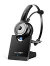 Picture of TECKNET Wireless Bluetooth 5.0 Headset with Microphone, AI Noise Cancelling On Ear Headphones with Charging Base for PC, Cell Phone, Computer, Call Center, Work from Home Office Essentials