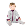 Picture of baby deedee Sleepsie Cotton Quilted Footie Pajama, Heather Gray/Mauve, 12-18 Months, (527)