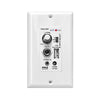 Picture of Pyle Wireless BT Receiver Wall Mount - 100W In-Wall Audio Control Receiver w/ Built-in Amplifier, USB/Microphone/Aux (3.5mm) Inputs, Speaker Terminal Block, Connect 2 Speakers, White - Pyle PWA15BT