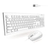 Picture of Macally 104 Key USB Wired Keyboard and Mouse Combo with Apple Shortcut Keys for Mac, iMac, Macbook, and Windows PC (MKEYECOMBO), White