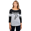 Picture of Ultra Game NBA San Antonio Spurs Womens T-Shirt Raglan Baseball 3/4 Long Sleeve Tee Shirt, Team Color, Small