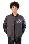 Picture of Ultra Game NBA Oklahoma City Thunder Mens Full Zip Classic Varsity Jacket, Charcoal Heather, Medium