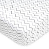 Picture of American Baby Company Natural Breathable Printed 100% Cotton Jersey Knit Fitted Crib Sheet for Standard Crib and Toddler Mattresses, Grey Zig Zag, for Boys and Girls