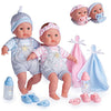 Picture of Berenguer Boutique 30050 TWINS- 15” Soft Body Baby Dolls - 12 Piece Gift Set with Open/Close Eyes- Perfect for Children 2+