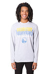 Picture of Ultra Game NBA Golden State Warriors Mens Supreme Long Sleeve Pullover Tee Shirt, Heather Gray, Small