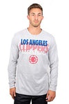 Picture of Ultra Game NBA Los Angeles Clippers Mens Supreme Long Sleeve Pullover Tee Shirt, Heather Gray, Small