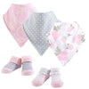 Picture of Hudson Baby Unisex Baby Cotton Bib and Sock Set, Pink Rose, One Size