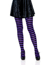 Picture of Leg Avenue Women's Nylon Striped Tights, Black/Purple, One Size