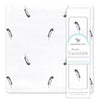 Picture of Amazing Baby Muslin Swaddle Blanket, Premium Cotton, Little Feather, Gray and Soft Black, 1 pack