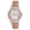 Picture of Citizen Women's Eco-Drive Dress Classic Crystal Watch in Rose-tone Stainless Steel, Silver Dial (Model: EM0233-51A)