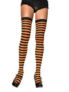 Picture of Leg Avenue Women's Nylon Striped Stockings, Black/Neon Orange, One Size