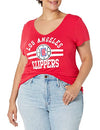 Picture of Ultra Game NBA Los Angeles Clippers Womens Box Out Varsity Stripe Tee Shirt, Team Color, X-Large