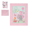 Picture of Bedtime Originals Twinkle Toes Jungle Elephant 3 Piece Bedding Set, Pink/White