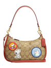 Picture of COACH Peanuts Teri Crossbody Bag With Snoopy Patches Khaki Redwood